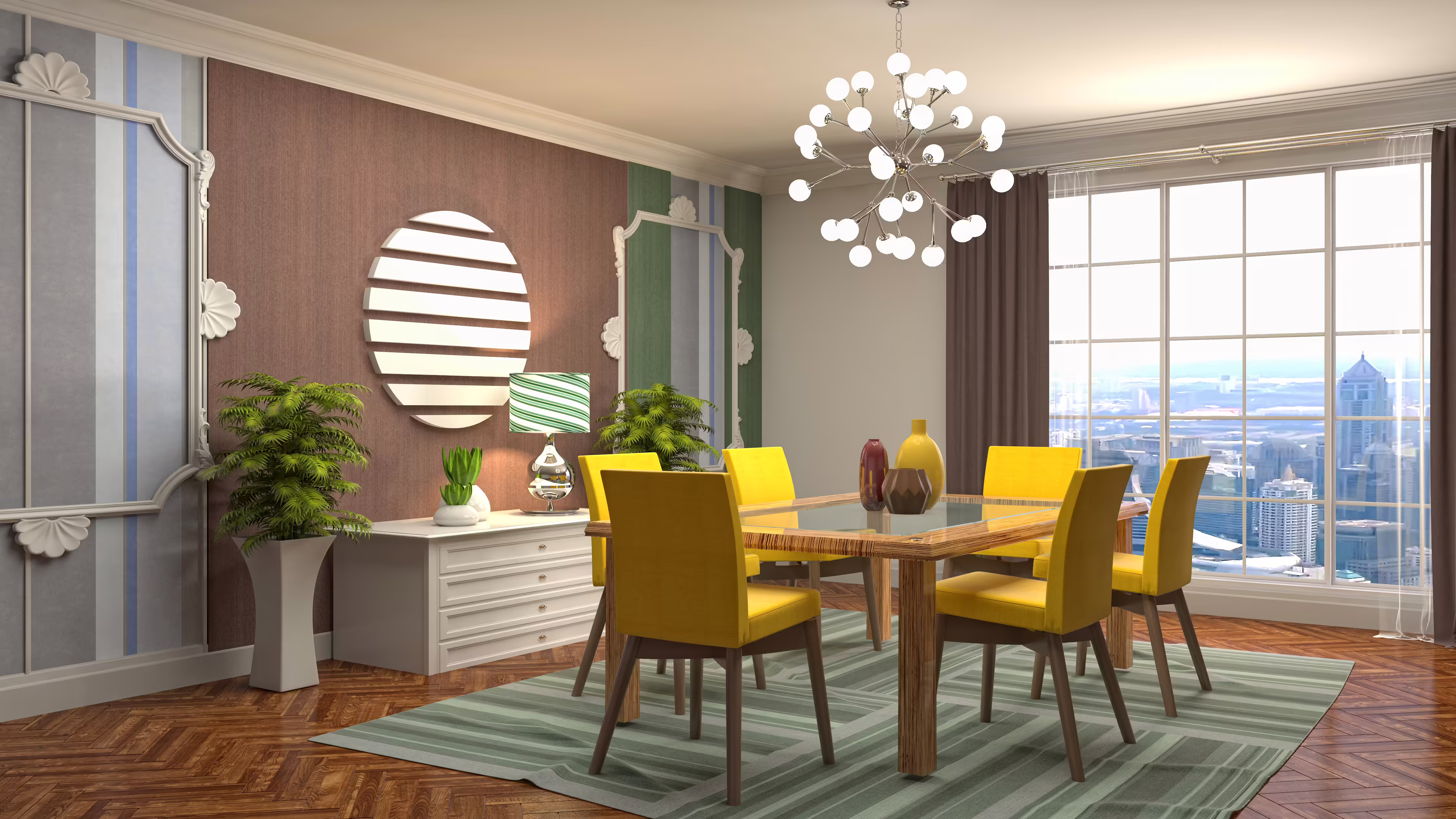 Luisnvaya Home Furniture Dinning Table Glass Finish