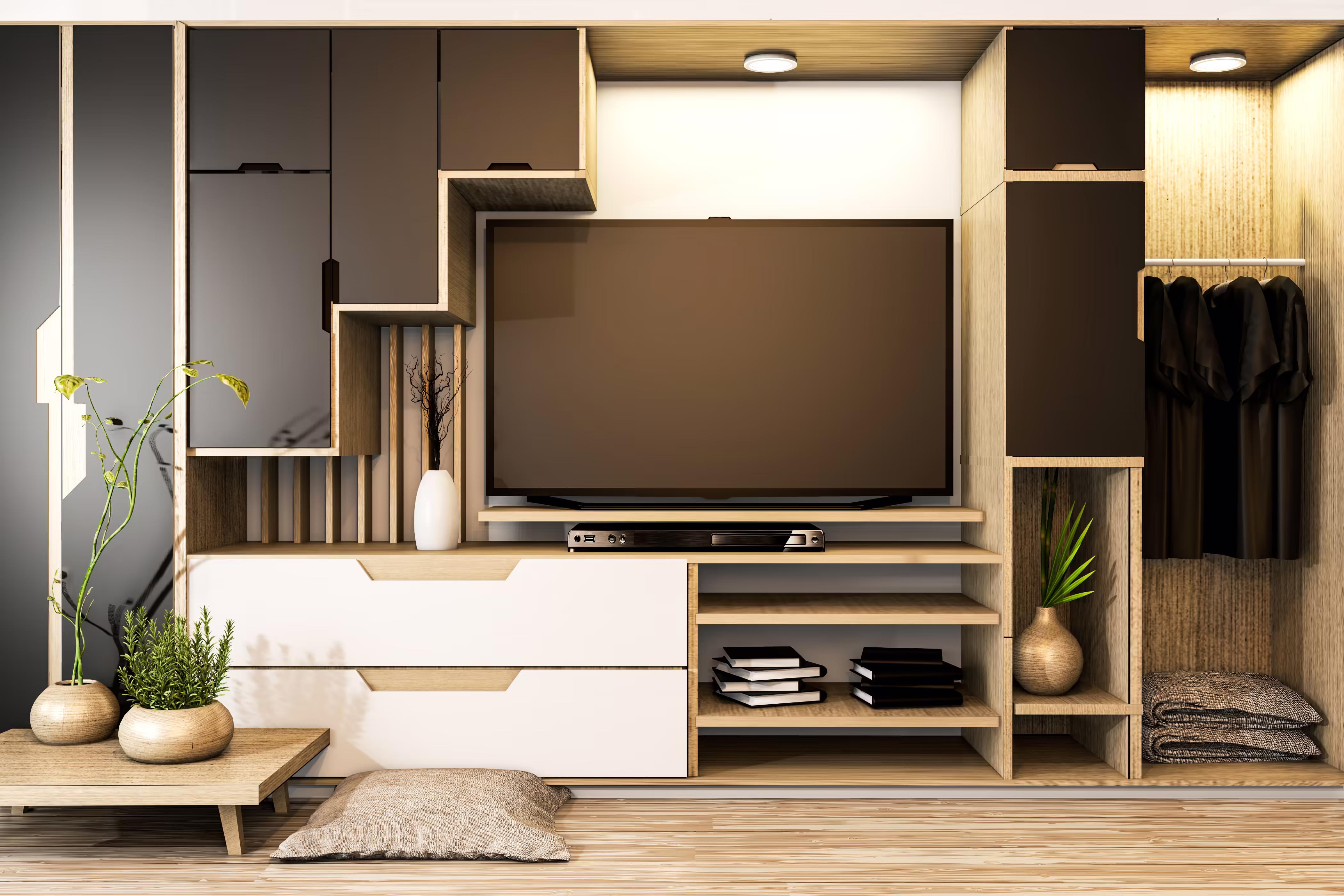 Luisnvaya Home Furniture Media Unit LCD Unit Laminate Finish