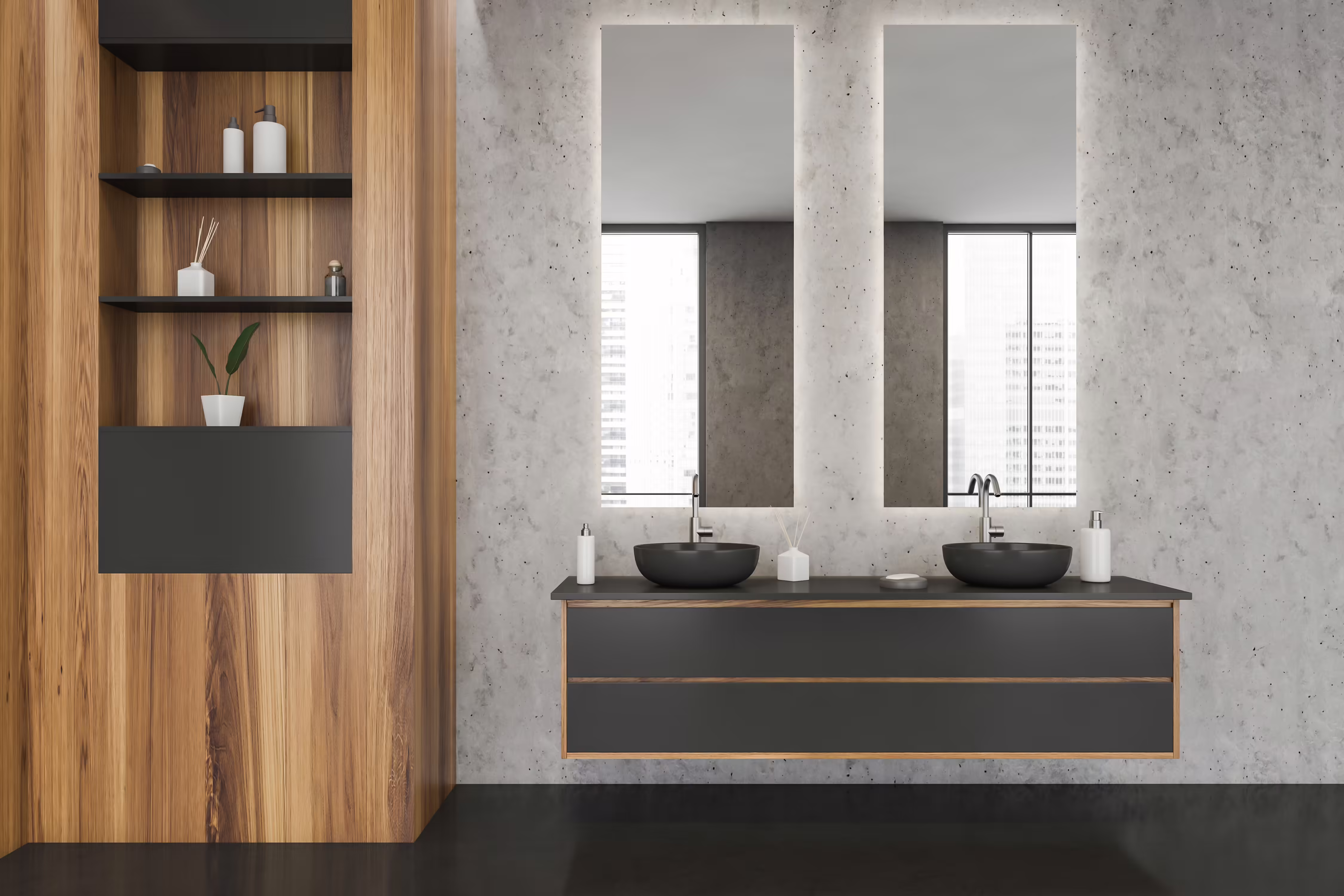Luisnvaya Home Furniture VanityUnit Veneer Finish