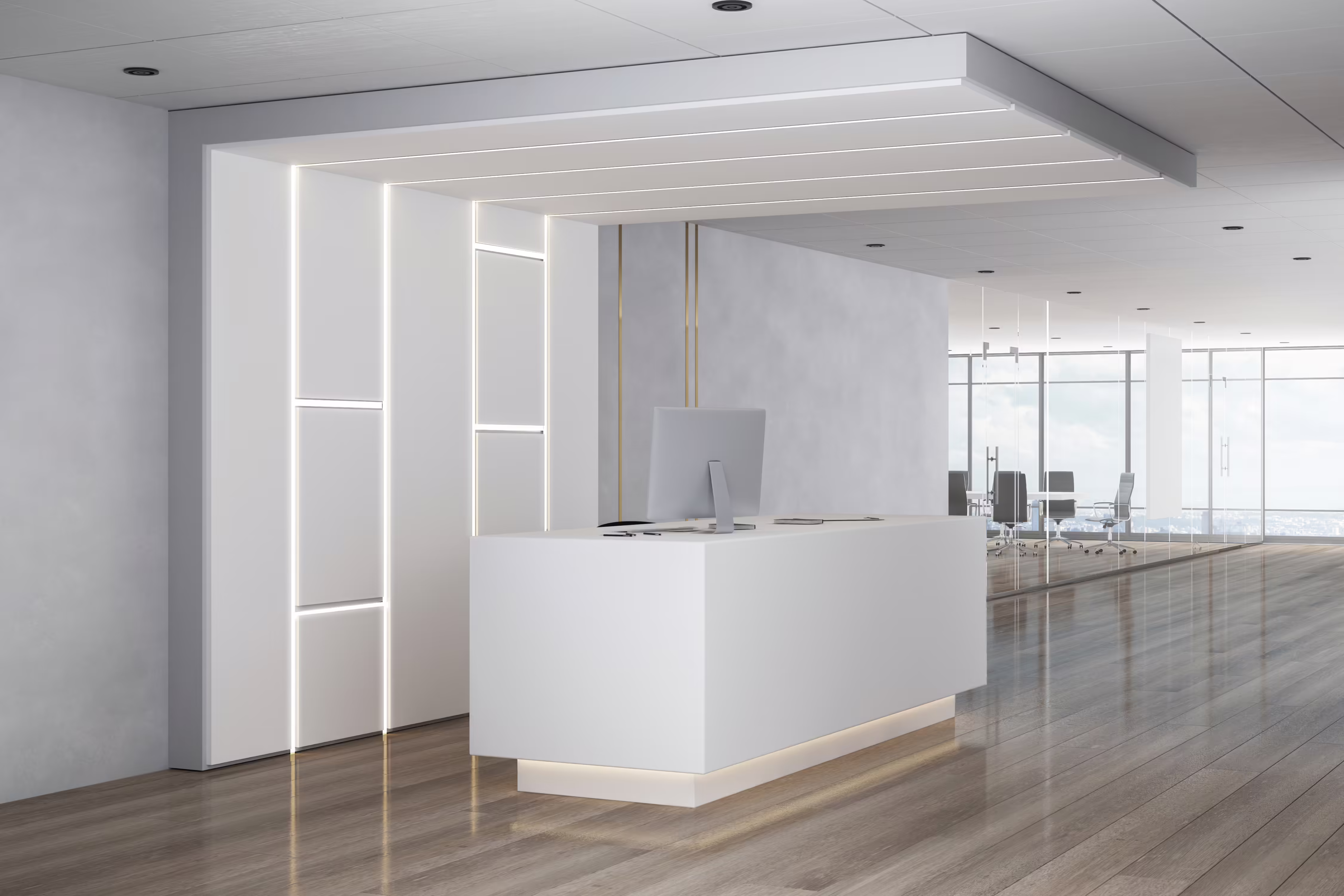 Luisnvaya Office Furniture Reception Table Laminate Finish