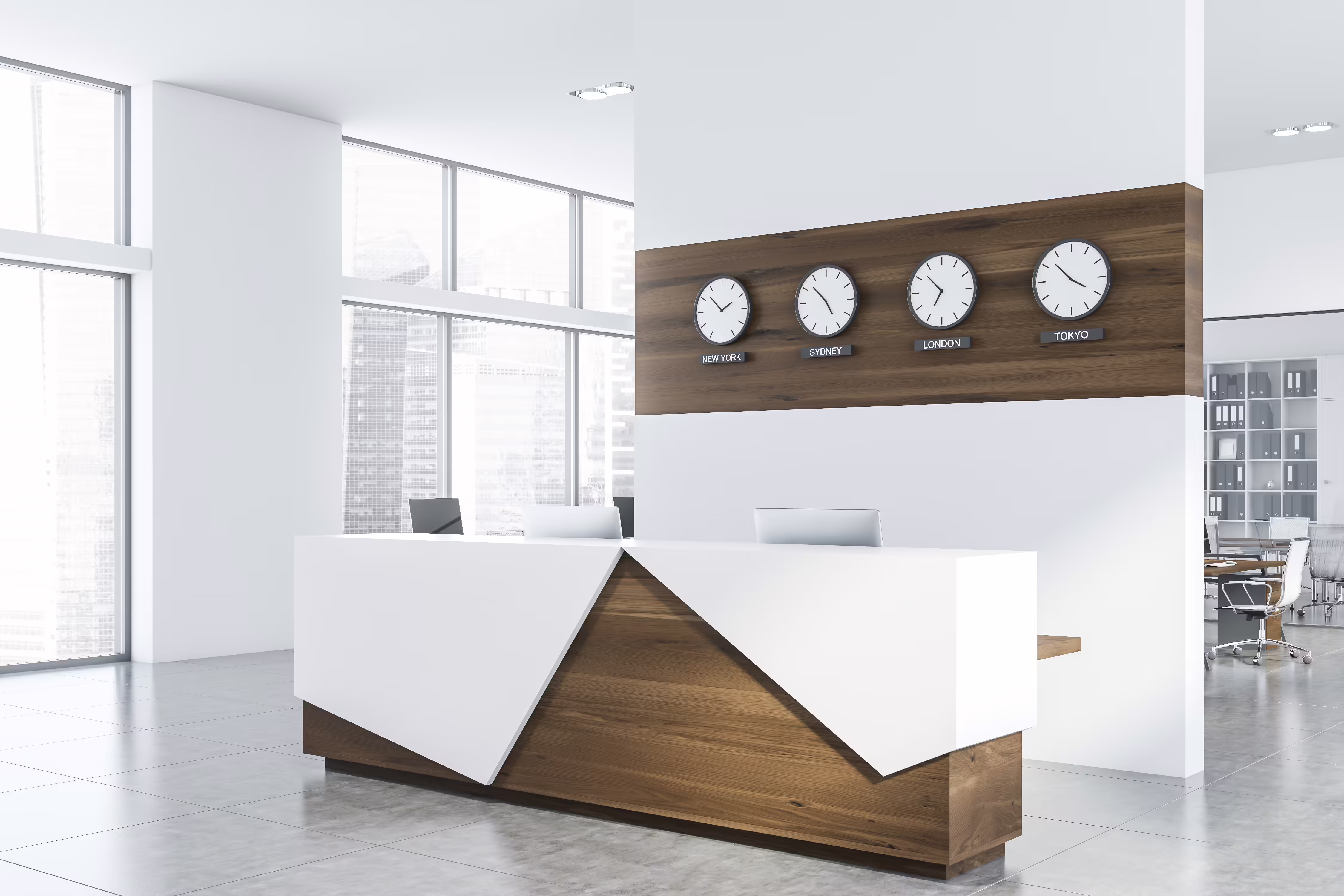 Luisnvaya Office Furniture Receptions Table Pu Finish