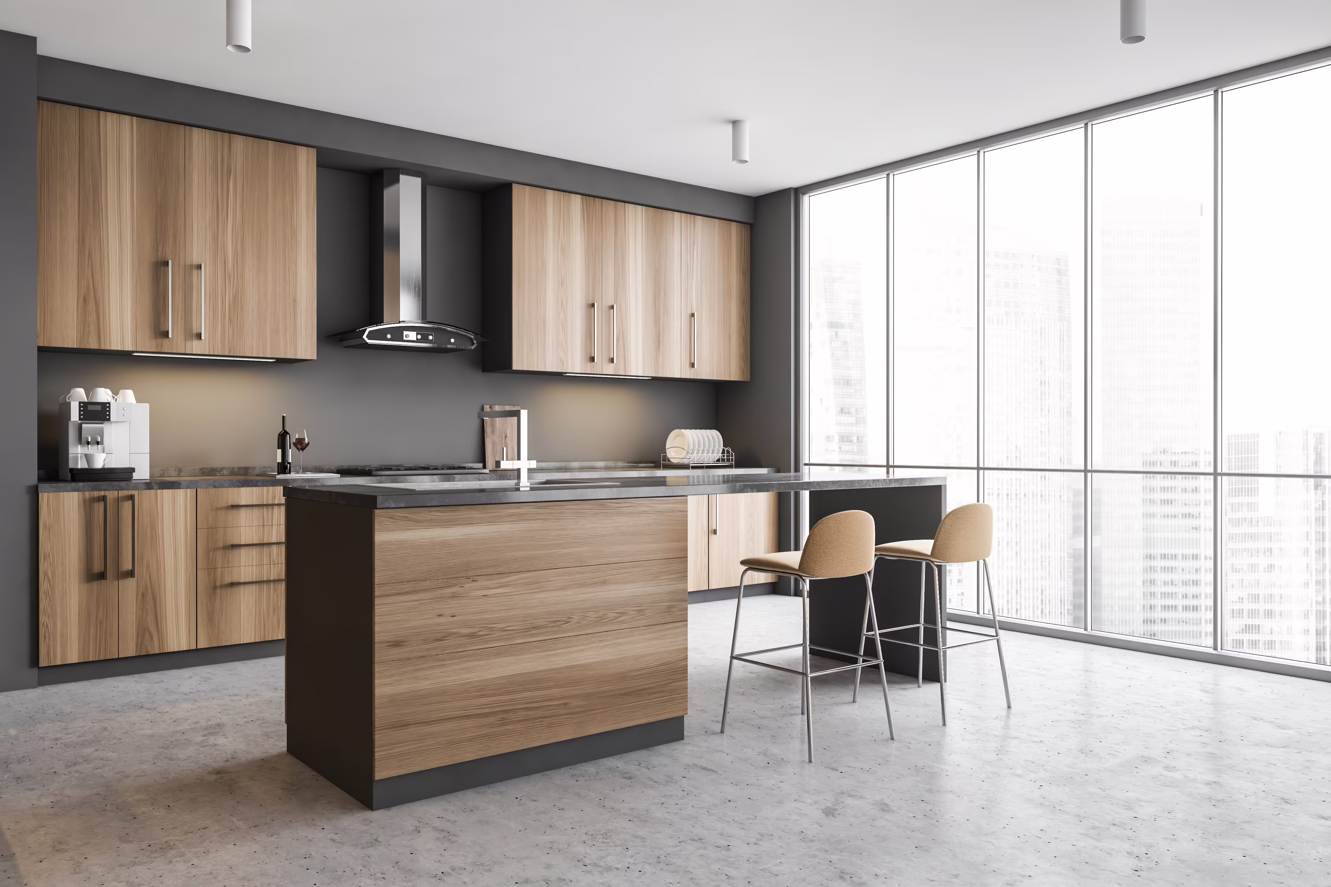 Luisnvaya IslandKitchen Veneer Finish