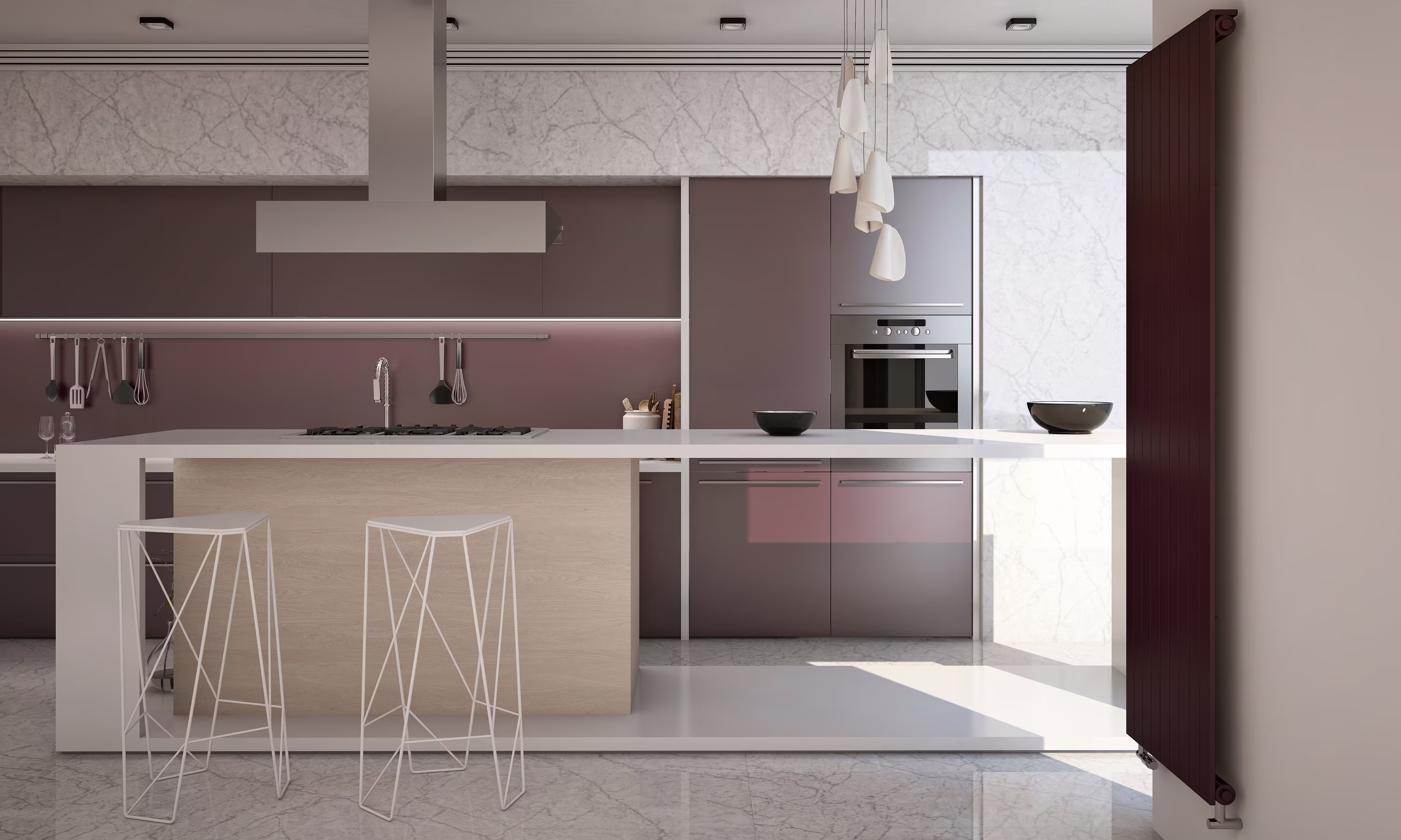 Luisnvaya island kitchen pu finish