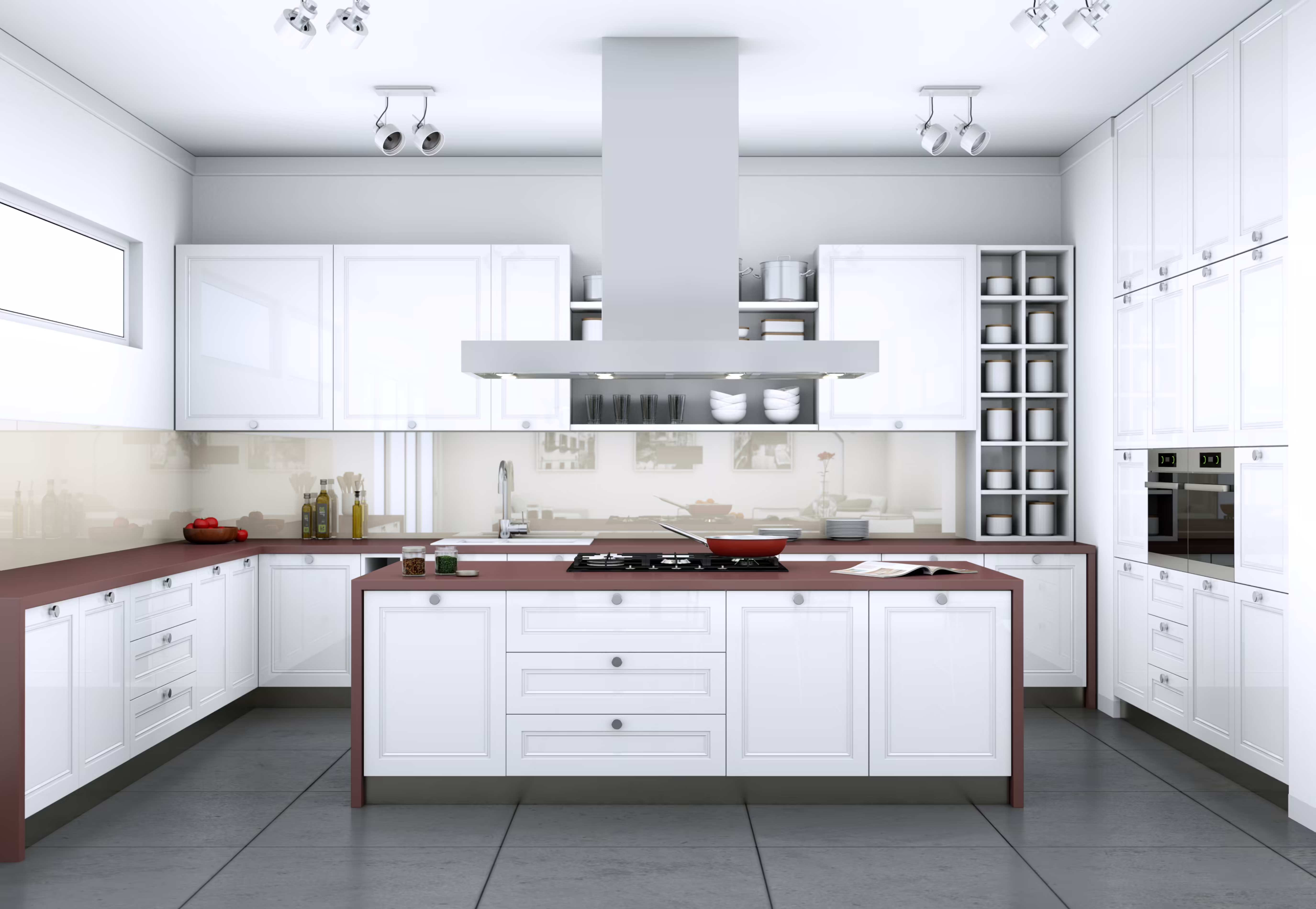 Luisnvaya island kitchen pu finish