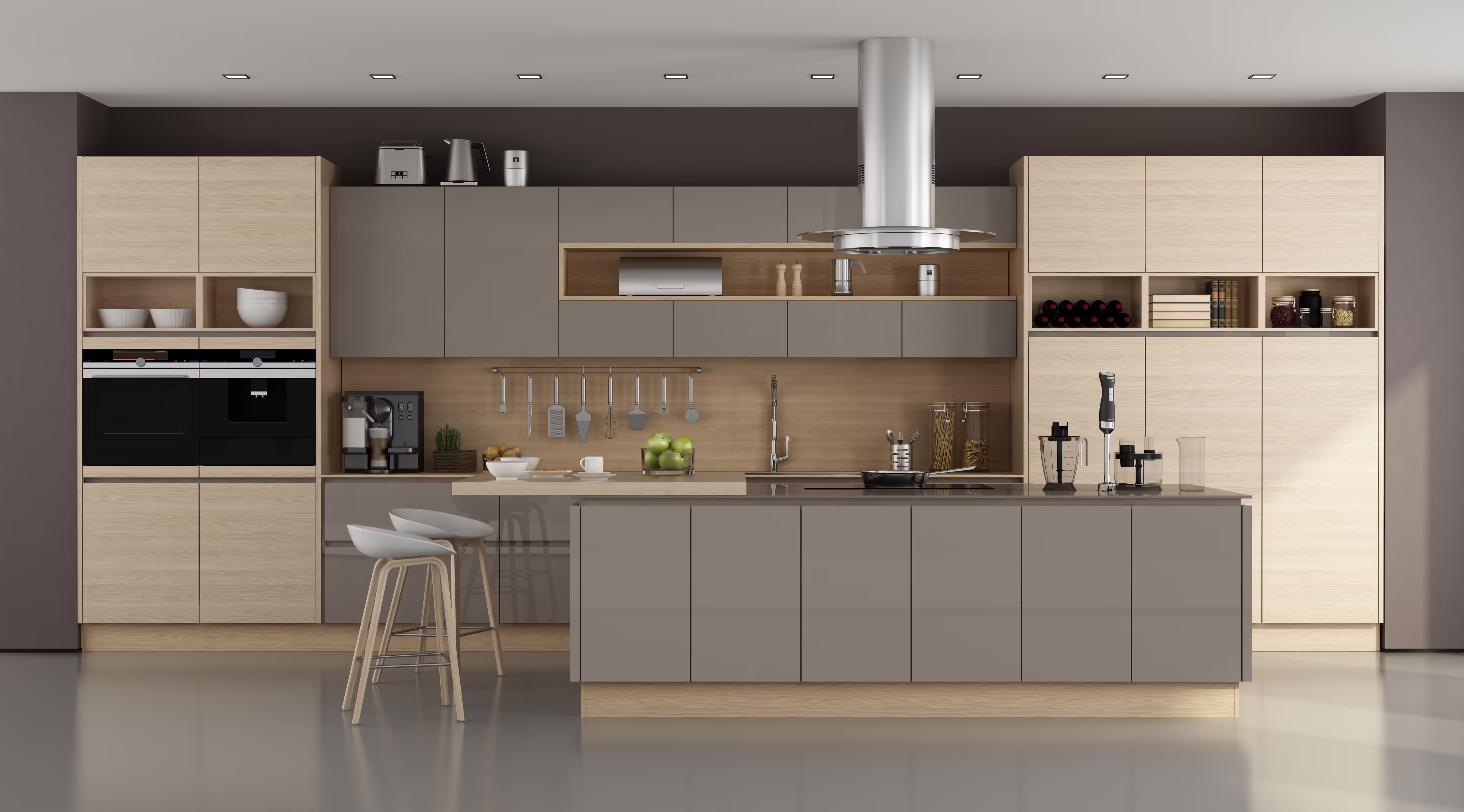 Luisnvaya island kitchen pu finish
