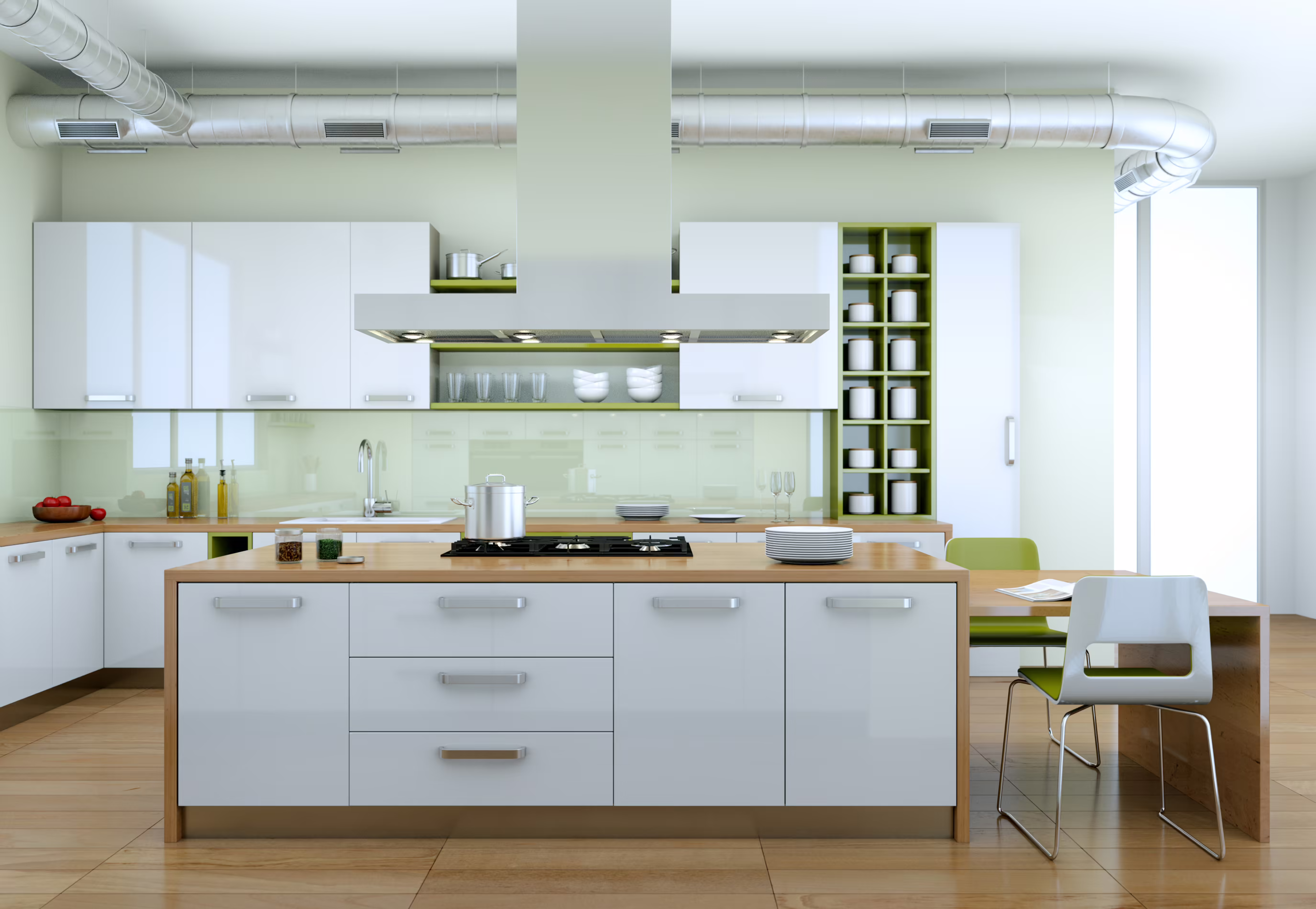 Luisnvaya Island Kitchen Laminate Finish