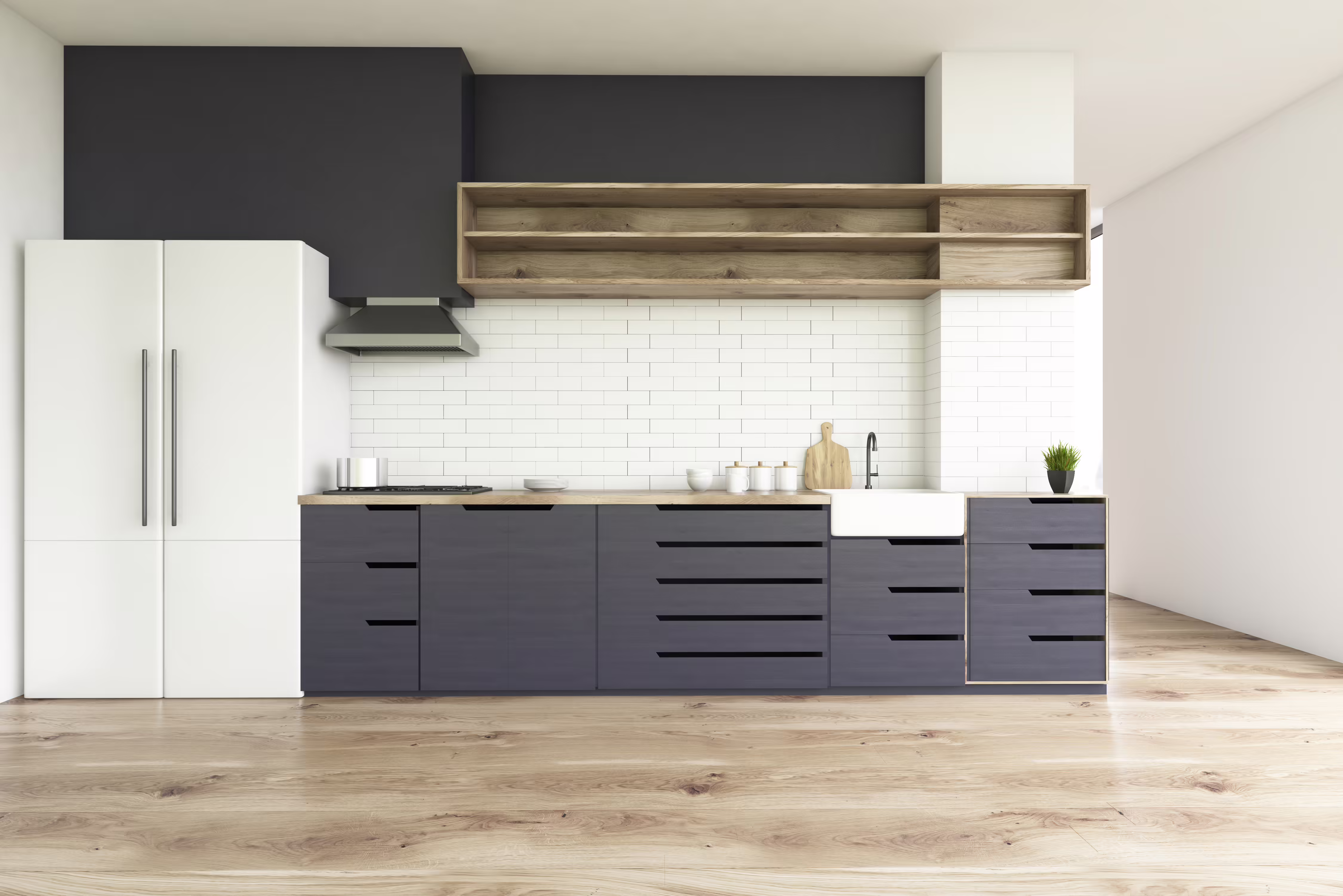 Luisnvaya Single Wall Kitchen PU Matte Finish