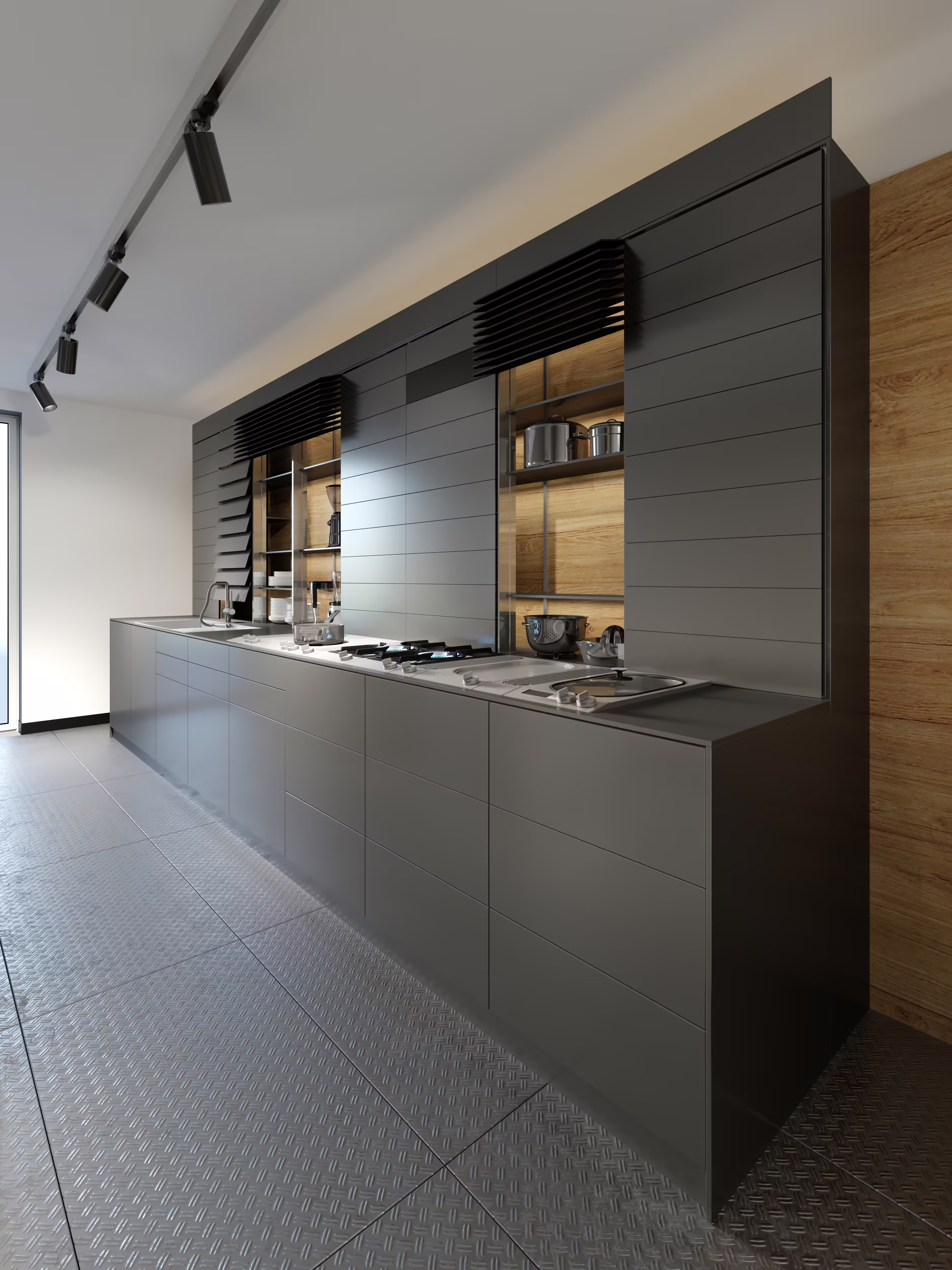 Luisnvaya Single Wall Kitchen Laminate Finish