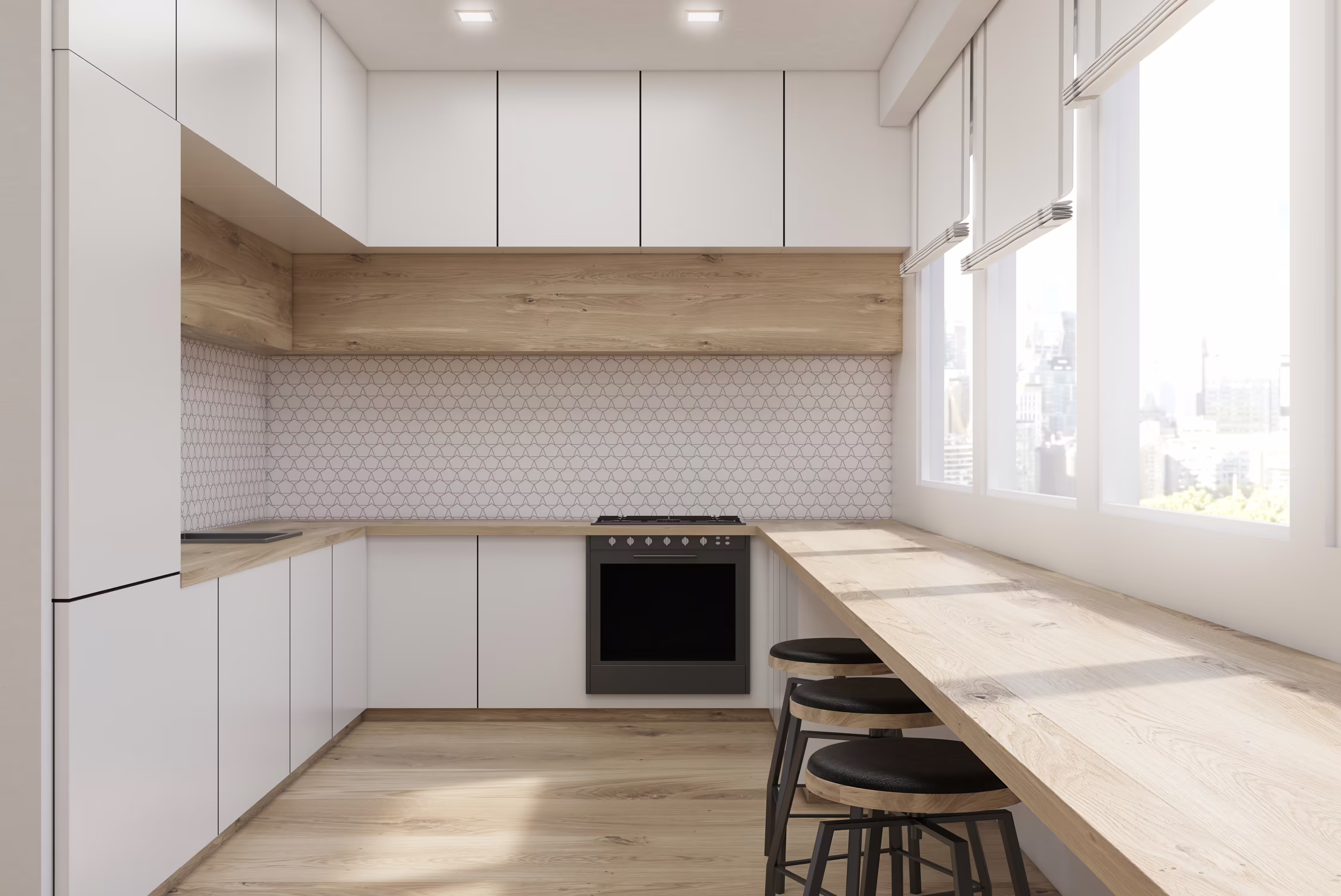 Luisnvaya U Shaped Kitchen Laminate Finish