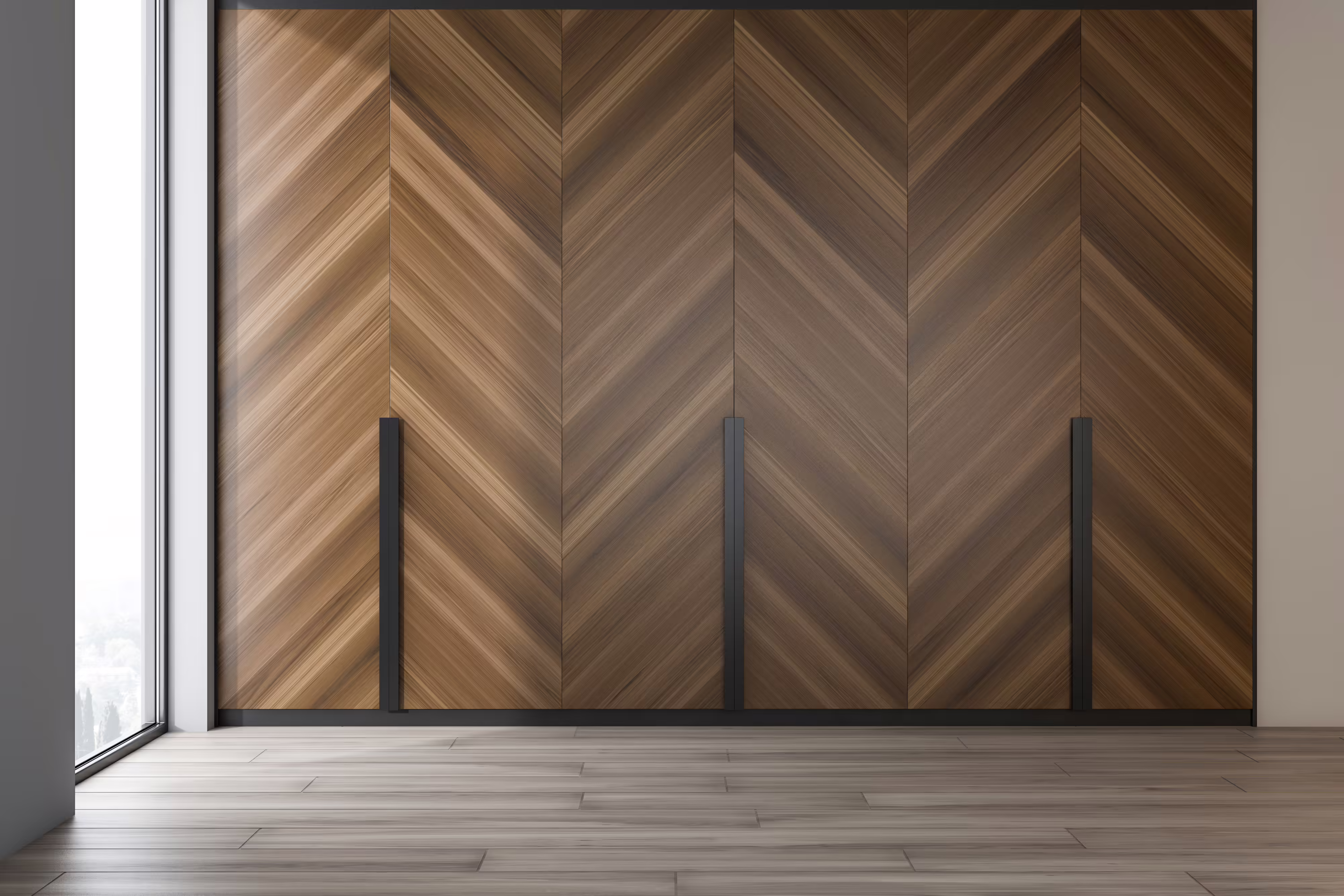 Luisnvaya Openable Wardrobe normal hinges veneer finish